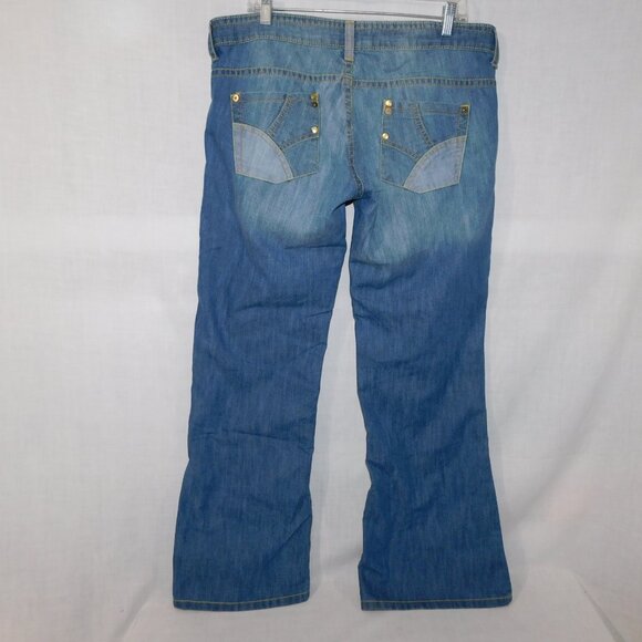 Primark Denim Co Womens 16 Medium Wash Flared Leg Blue Jeans - Picture 9 of 13